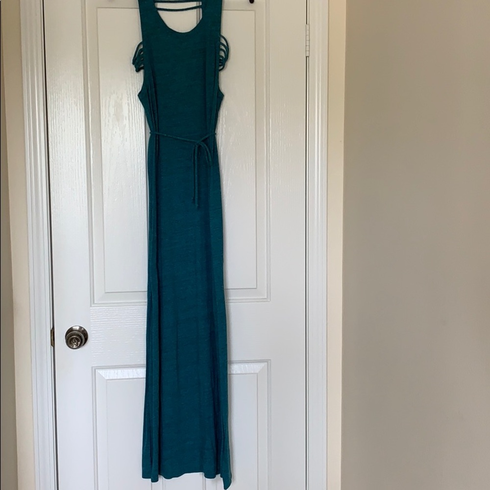Blue green maxi dress